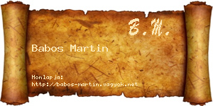 Babos Martin névjegykártya