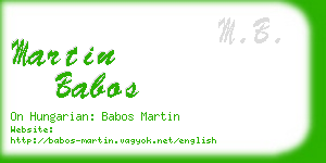 martin babos business card